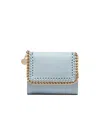 Stella Mccartney Blue Falabella Small Flap Wallet In Multicolor