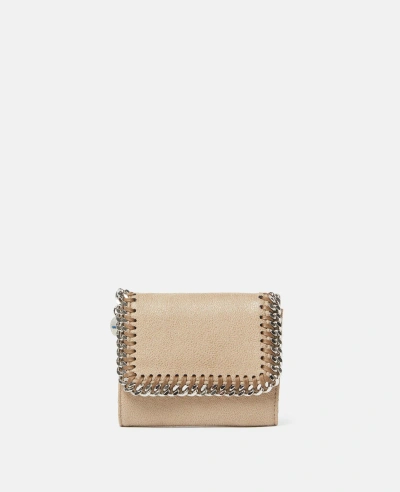 Stella Mccartney Falabella Small Flap Wallet In Toffee Brown