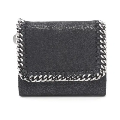Stella Mccartney Falabella Small Flap Wallet Trifold Wallet Fake Leather In Black