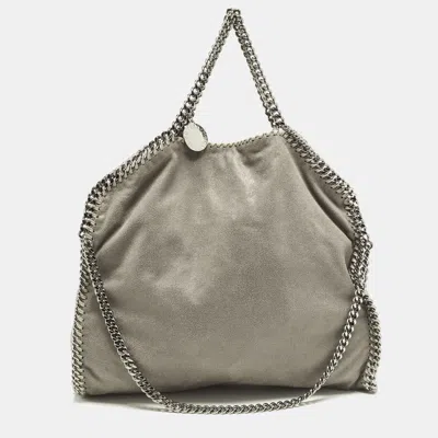 Pre-owned Stella Mccartney Falabella Small Grey Faux Suede Tote In Gray