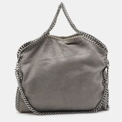 Pre-owned Stella Mccartney Falabella Small Grey Faux Suede Tote In Gray