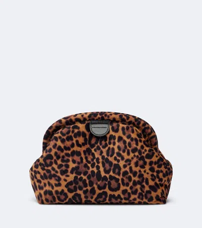 Stella Mccartney Falabella Chain Strap Clutch Leopard Motif In Animal Print
