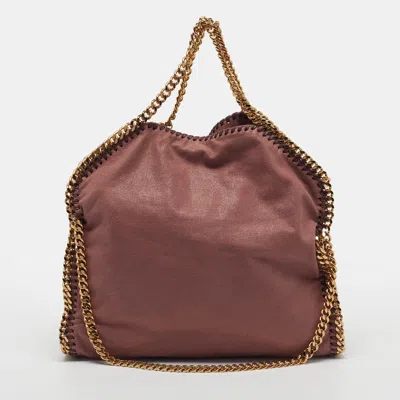 Pre-owned Stella Mccartney Falabella Small Old Rose Faux Suede Tote In Pink