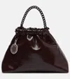 Stella Mccartney Falabella Small Patent Faux Leather Tote Bag In Brown
