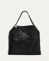 Stella Mccartney Falabella Small Shaggy Deer Tote Bag In Black