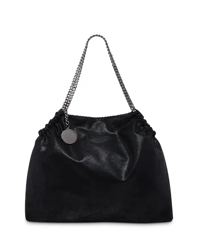 Stella Mccartney Falabella Small Shaggy Deer Tote Bag In Black