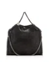 Stella Mccartney Faux Python Falabella Small Tote In Black