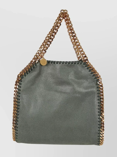 Stella Mccartney Mini Tote Eco Shaggy Deer W/gold Color Chain In Stone Green