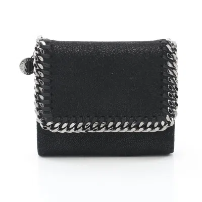 Stella Mccartney Falabella Small Trifold Wallet Fake Leather In Black