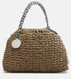 Stella Mccartney Falabella Mini Drawstring Velvet Top Handle Bag In Brown