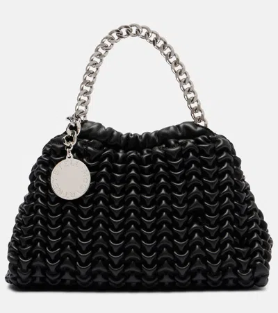 Stella Mccartney Falabella Small Woven Shoulder Bag In Black