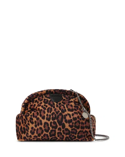 Stella Mccartney Falabella Soft Leopard Print Velvet Clutch In Animal Print
