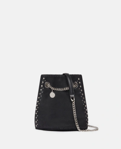 Stella Mccartney Falabella Studded Bucket Bag In Pitch Black