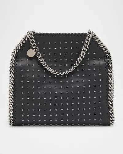 STELLA MCCARTNEY FALABELLA STUDDED CHAIN-TRIM VEGAN LEATHER TOTE BAG
