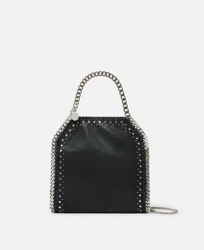 Stella Mccartney Falabella Studded Mini Tote Bag In Pitch Black