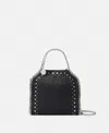 Stella Mccartney Falabella Studded Tiny Tote Bag In Pitch Black