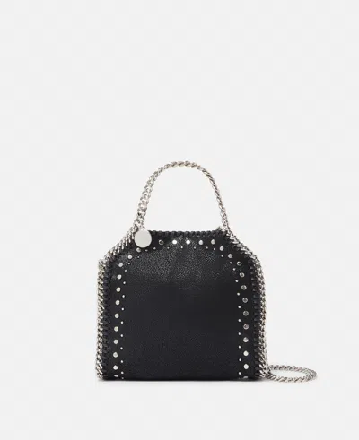 Stella Mccartney Falabella Studded Tiny Tote Bag In Pitch Black
