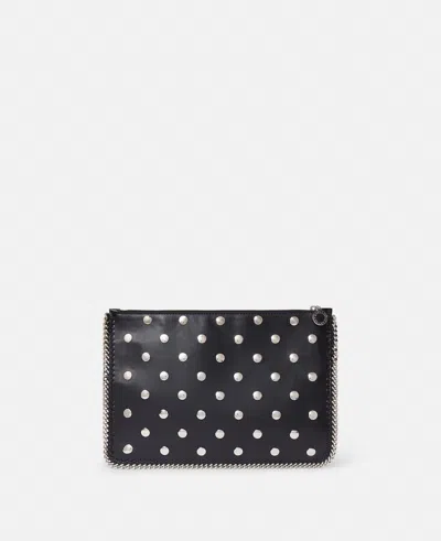 Stella Mccartney Falabella Studded Zip Pouch In Black