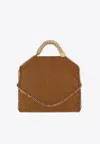 Stella Mccartney Falabella Suede Shoulder Bag In Brown