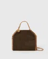Stella Mccartney Falabella Suede Tiny Tote Bag In Brown