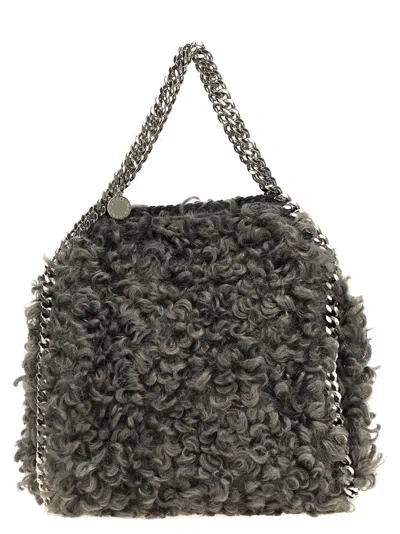 Stella Mccartney Falabella Teddy Plush Handbag In Grey