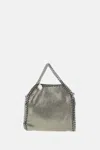 Stella Mccartney Falabella Micro Tote In Grey Polyester In Silver