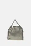 Stella Mccartney Falabella Micro Tote In Grey Polyester In Silver