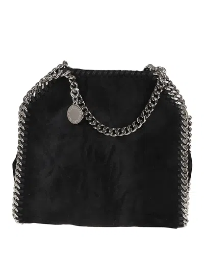 Stella Mccartney Falabella Tiny Bag Brushed Velvet In Black