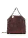 Stella Mccartney Falabella Tiny Bag Crystal Hotfix On Alter Suede Crossbody Bags Bordeaux In Multi