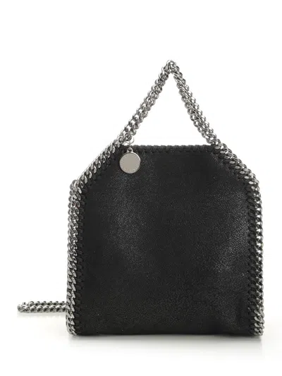 Stella Mccartney Falabella Tiny Bag Eco Shaggy Deer W/ruthenium Chain Handbags Black