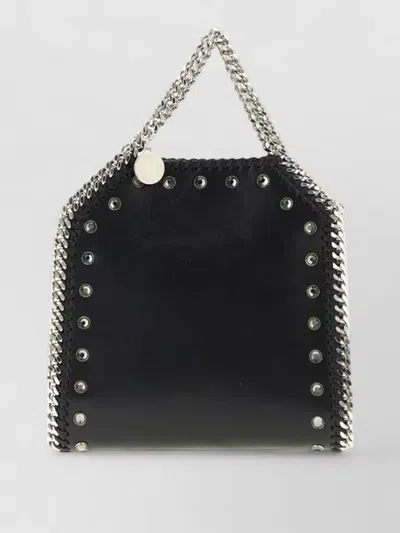 Stella Mccartney Falabella Tiny Chain Strap Crossbody Bag In Black