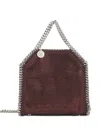 Stella Mccartney Falabella Tiny Bag Crystal Hotfix On Alter Suede Crossbody Bags Bordeaux In Multi