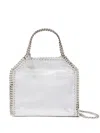 Stella Mccartney Mini Falabella Metallic Faux Leather Tote In White