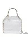 Stella Mccartney Mini Falabella Metallic Faux Leather Tote In White