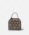 Stella Mccartney Falabella Tiny Crystal Cage Tote Bag In Tweed Brown