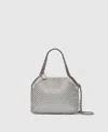 Stella Mccartney Falabella Tiny Crystal Tote Bag In Oyster