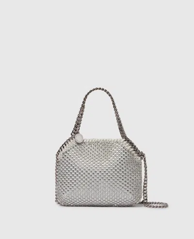 Stella Mccartney Falabella Tiny Crystal Tote Bag In Oyster
