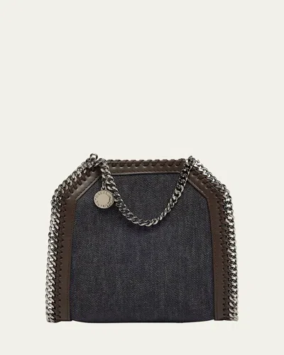 Stella Mccartney Falabella Tiny Denim Wash And Alter Mat Crossbody Bag