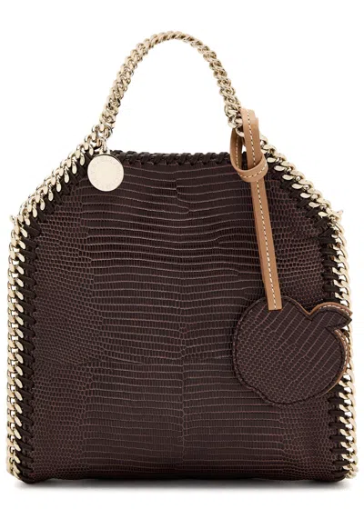 Stella Mccartney Falabella Tiny Embossed Faux Leather Tote In Orange