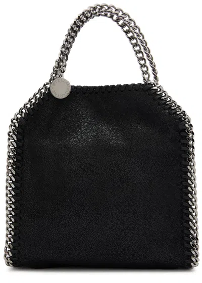 Stella Mccartney Falabella Tiny Faux Suede Tote In Black