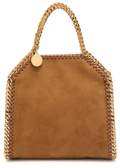 Stella Mccartney Falabella Tiny Faux Suede Tote In Brown