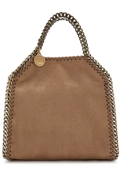 Stella Mccartney Falabella Tiny Faux Suede Tote In Brown