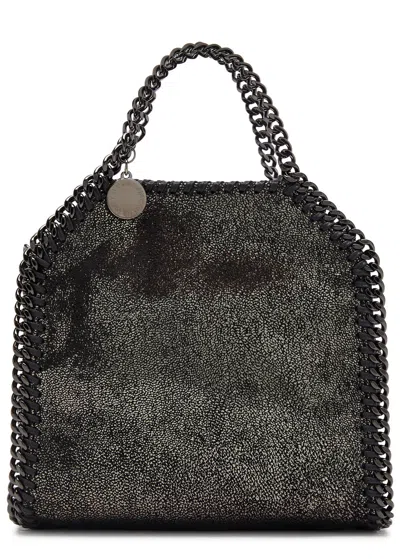 Stella Mccartney Falabella Tiny Metallic Faux Suede Tote In Metallic Bronze