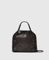 Stella Mccartney Falabella Tiny Tote Bag In Dark Gray Metallic