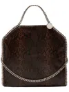 Stella Mccartney Folded Falabella Tote Bag With Snakeskin Effect In Brown