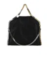 Stella Mccartney Women Black Shaggy Deer Falabella Fold Over Handbag In Black