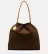 Stella Mccartney Medium Falabella Chain Drawstring Shoulder Bag In Brown