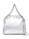Stella Mccartney Mini Falabella Metallic Faux Leather Tote In Silver