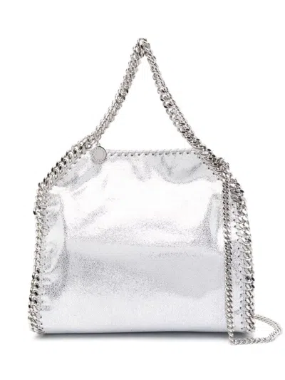 Stella Mccartney Falabella Tote Bag With Metallic Finish In Gray