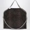 Stella Mccartney Falabella Fold-over Snakeskin-effect Tote Bag In Brown